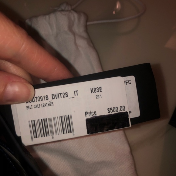 Mens authentic Versace belt navy blue silver hardware - Picture 3 of 5